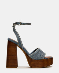 FLORIA Denim Square-Toe Block Heel Platform Women's Heel | Steve Madden near me