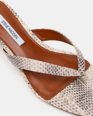 TRACIE Natural Snake Thong Strap Women's Kitten Heel | Steve Madden US