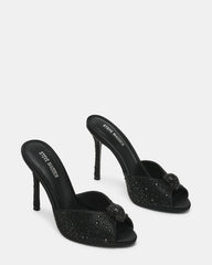 PRIYA Black Rhinestones Mule Women's Heel | Steve Madden Sale