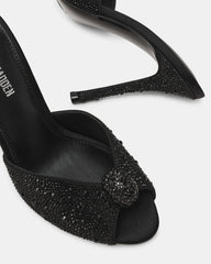 PRIYA Black Rhinestones Mule Women's Heel | Steve Madden Sale