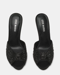 PRIYA Black Rhinestones Mule Women's Heel | Steve Madden Sale