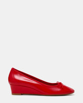 KLUTZY Red Patent Ballet Wedge Bow Round-Toe Women's Heel | Steve Madden near me