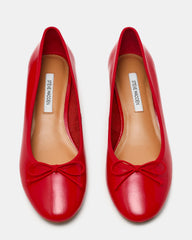 KLUTZY Red Patent Ballet Wedge Bow Round-Toe Women's Heel | Steve Madden near me