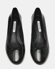 KLUTZY Black Patent Ballet Wedge Bow Round-Toe Women's Heel | Steve Madden Sale