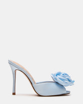 PRIYA Flower Blue Satin Mule Women's Heel | Steve Madden for Sale
