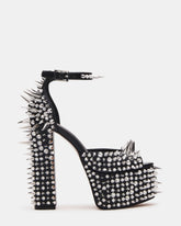 PUNK Black Platform Moto Block Heel Women's Heel | Steve Madden discount
