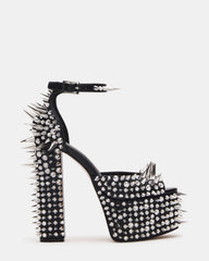 PUNK Black Platform Moto Block Heel Women's Heel | Steve Madden discount