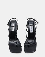 ANNIE Black Women's Strappy Square Toe Heel | Steve Madden outlet