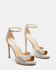 WILEY Silver Rhinestones Open Toe Stiletto Heel | Women's Heels | Steve Madden near me