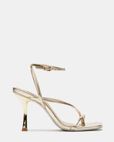 ANNIE Champagne Women's Strappy Square Toe Heel | Steve Madden Sale