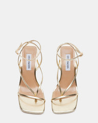 ANNIE Champagne Women's Strappy Square Toe Heel | Steve Madden Sale
