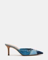 ALEXI Denim Multi Studs Pointed-Toe Mule Women's Heel | Steve Madden online
