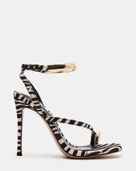TIA Zebra Open-Toe Stiletto Women's Heel | Steve Madden online