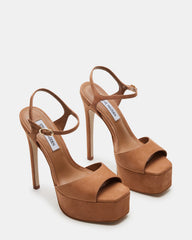 COLOGNE Tan Nubuck Platform Stiletto Women's Heel | Steve Madden outlet