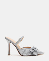 BAYLIN Grey Satin Rhinestones Bow Pointed-Toe Stiletto Women's Heel | Steve Madden outlet
