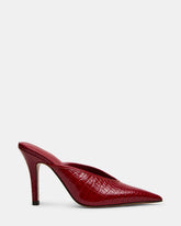 LITA Red Crocodile Pointed-Toe Mule Pump Women's Heel | Steve Madden on Sale