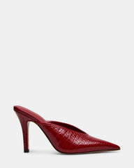 LITA Red Crocodile Pointed-Toe Mule Pump Women's Heel | Steve Madden on Sale