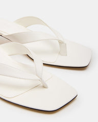 TRACIE White Leather Thong Strap Women's Kitten Heel | Steve Madden US
