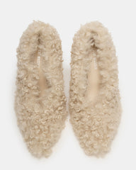 ACHILLES Off-White Pointed-Toe Faux Fur Stiletto Women's Heel | Steve Madden on Sale