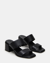 SYCAMORE Black Leather Square-Toe Mule Women's Heel | Steve Madden near me