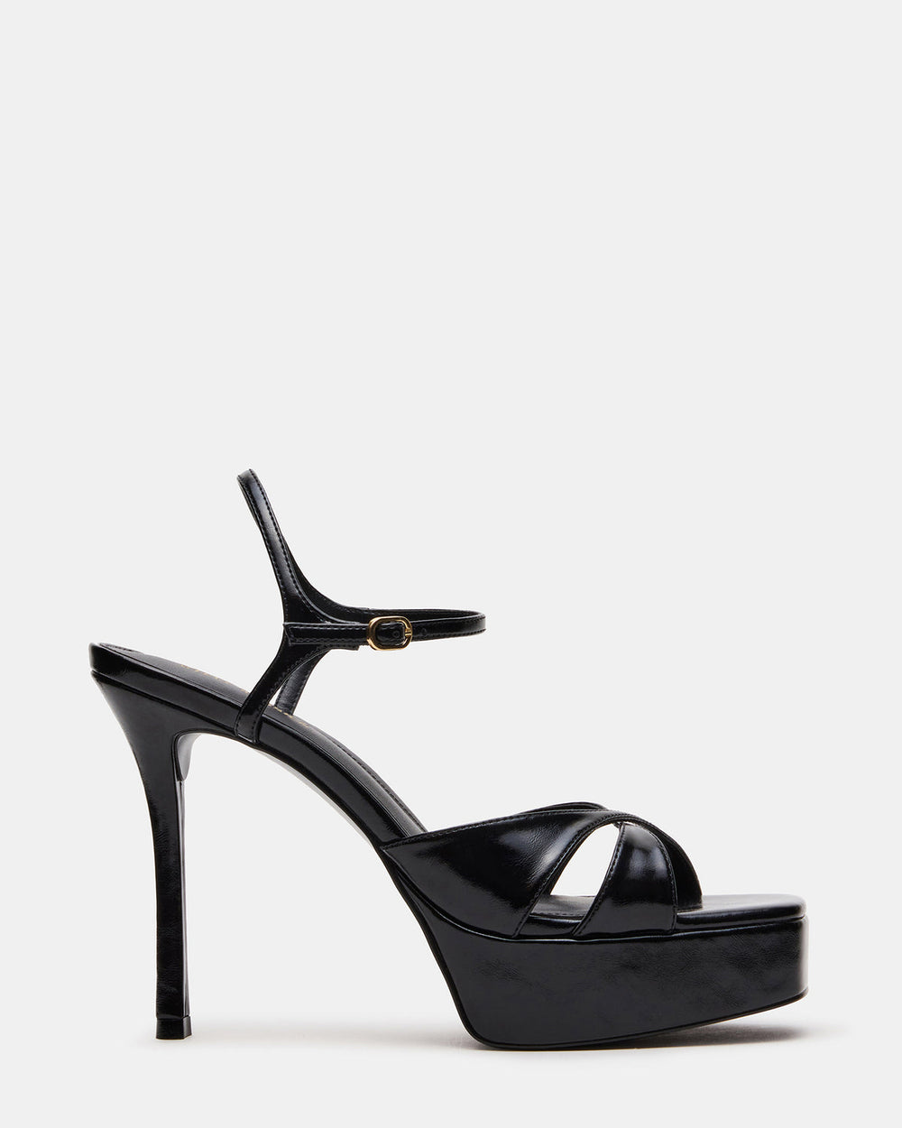 SCARLET Black Square-Toe Strappy Platform Women's Heel | Steve Madden US
