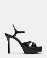 SCARLET Black Square-Toe Strappy Platform Women's Heel | Steve Madden US