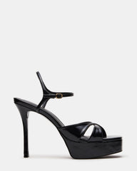 SCARLET Black Square-Toe Strappy Platform Women's Heel | Steve Madden US