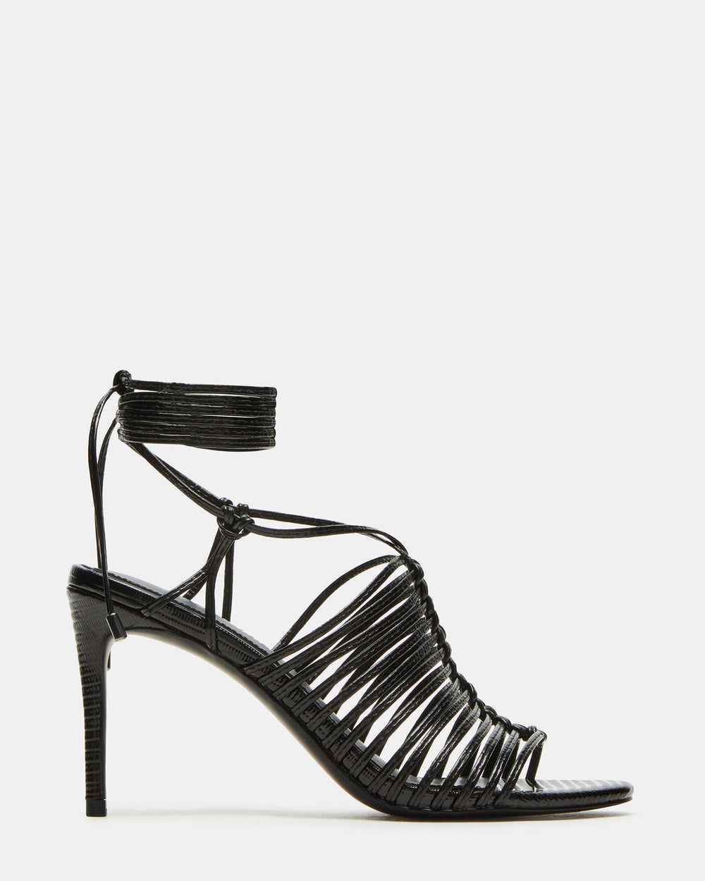 BRISTOWE Black Strappy Stiletto Heel | Women's Heels | Steve Madden for Sale