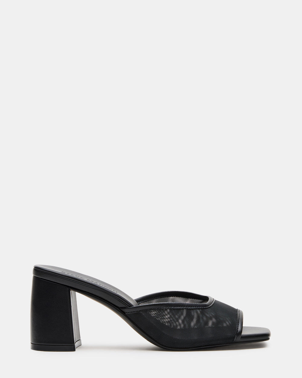 MADAME Black Square-Toe Mesh Mule Women's Heel | Steve Madden Sale