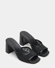 MADAME Black Square-Toe Mesh Mule Women's Heel | Steve Madden Sale