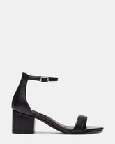 IRENEE Black Leather Women's 2 Inch Block Heel | Steve Madden discount