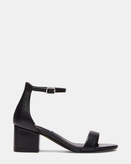 IRENEE Black Leather Women's 2 Inch Block Heel | Steve Madden discount