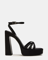 FLEET Black Strappy Platform Block Heel | Women's Heels | Steve Madden on Sale