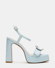 LIANDRA Buckle Blue Satin Women's Platform Square-Toe Strappy Heel | Steve Madden discount