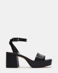 MERCERR Black Leather Women's Platform Block Heel | Steve Madden online