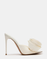 AFFINITY Pearl Ivory Satin Pointed-Toe Stiletto Mule Women's Heel | Steve Madden near me