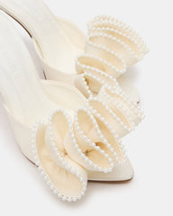 AFFINITY Pearl Ivory Satin Pointed-Toe Stiletto Mule Women's Heel | Steve Madden near me