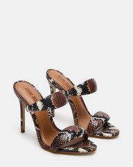 SATURN Brown Snake Stiletto Mule Women's Heel | Steve Madden online