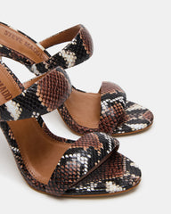 SATURN Brown Snake Stiletto Mule Women's Heel | Steve Madden online