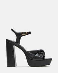 JOYRIDE Black Leather Platform Block Heel | Women's Heels | Steve Madden US