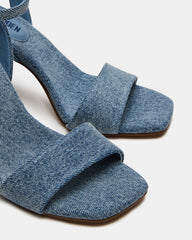 MESSA Denim Fabric Women's Square-Toe Block Heel | Steve Madden Sale