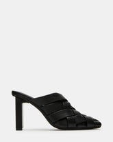 NAKITA Black Square-Toe Woven Mule Women's Heel | Steve Madden discount