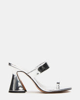 RENIE Silver Women's Open Toe Mule Heel | Steve Madden Sale