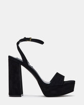 LESSA Black Suede Platform Block Heel | Women's Heels | Steve Madden discount