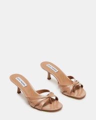 CARY Tan Patent Leather Square-Toe Strappy Mule Women's Heel | Steve Madden online