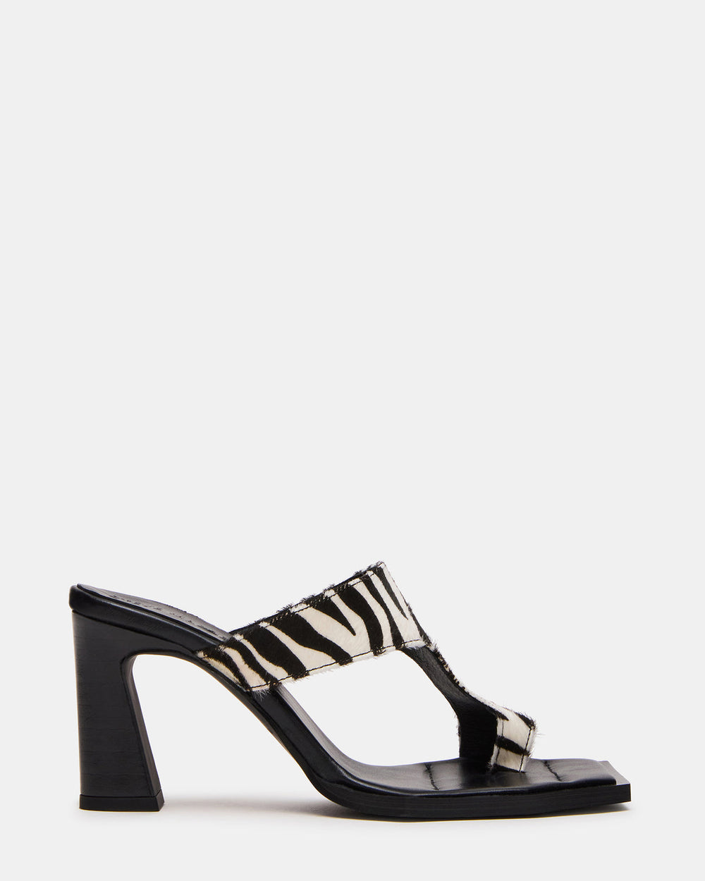 ALAMEDA Zebra Square-Toe Mule Women's Heel | Steve Madden Sale