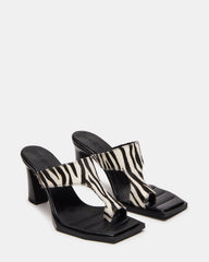 ALAMEDA Zebra Square-Toe Mule Women's Heel | Steve Madden Sale