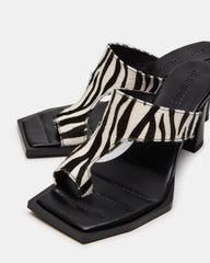ALAMEDA Zebra Square-Toe Mule Women's Heel | Steve Madden Sale