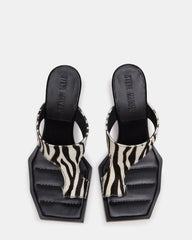 ALAMEDA Zebra Square-Toe Mule Women's Heel | Steve Madden Sale