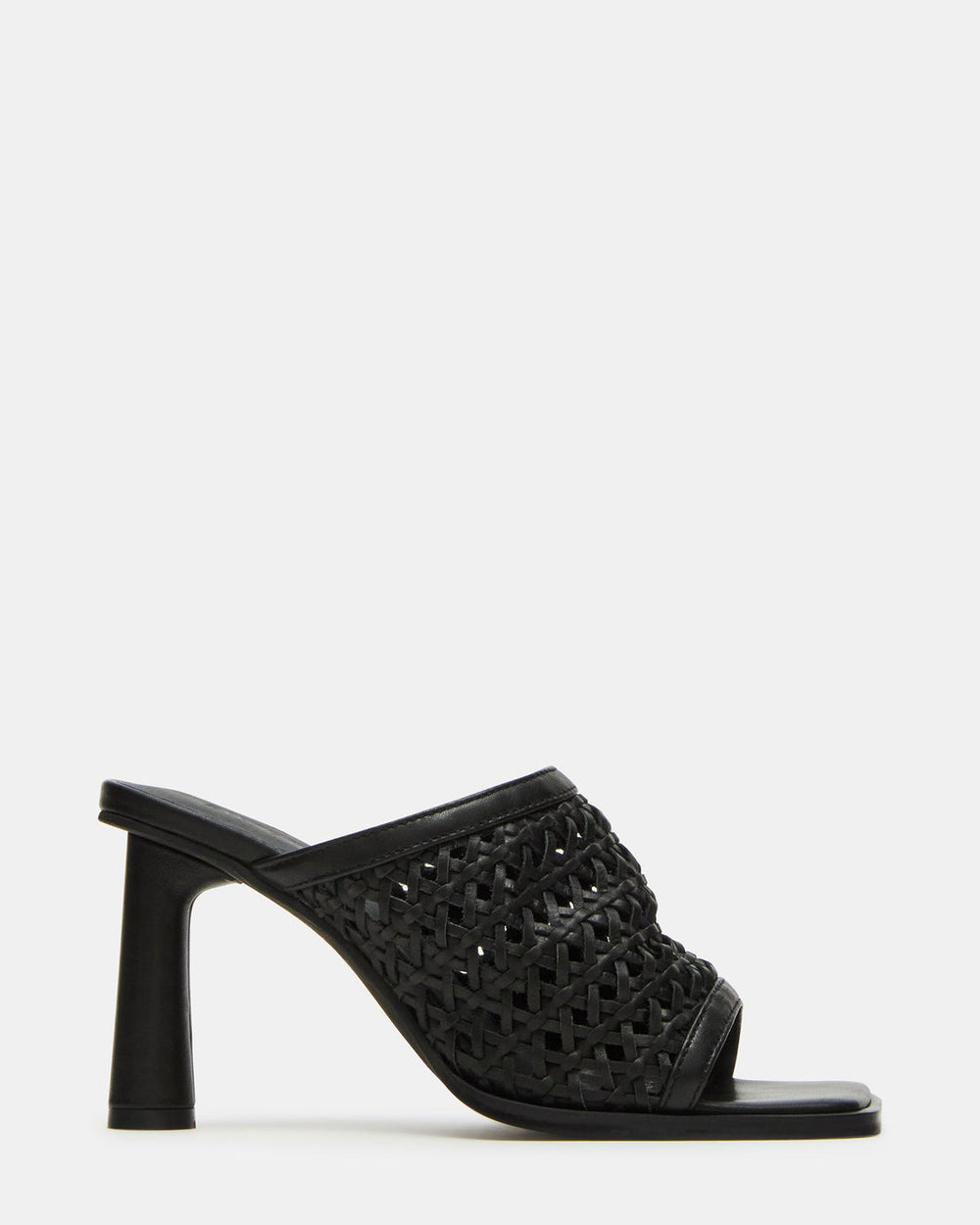 FRESCA Black Woven Square-Toe Mule Women's Heel | Steve Madden US